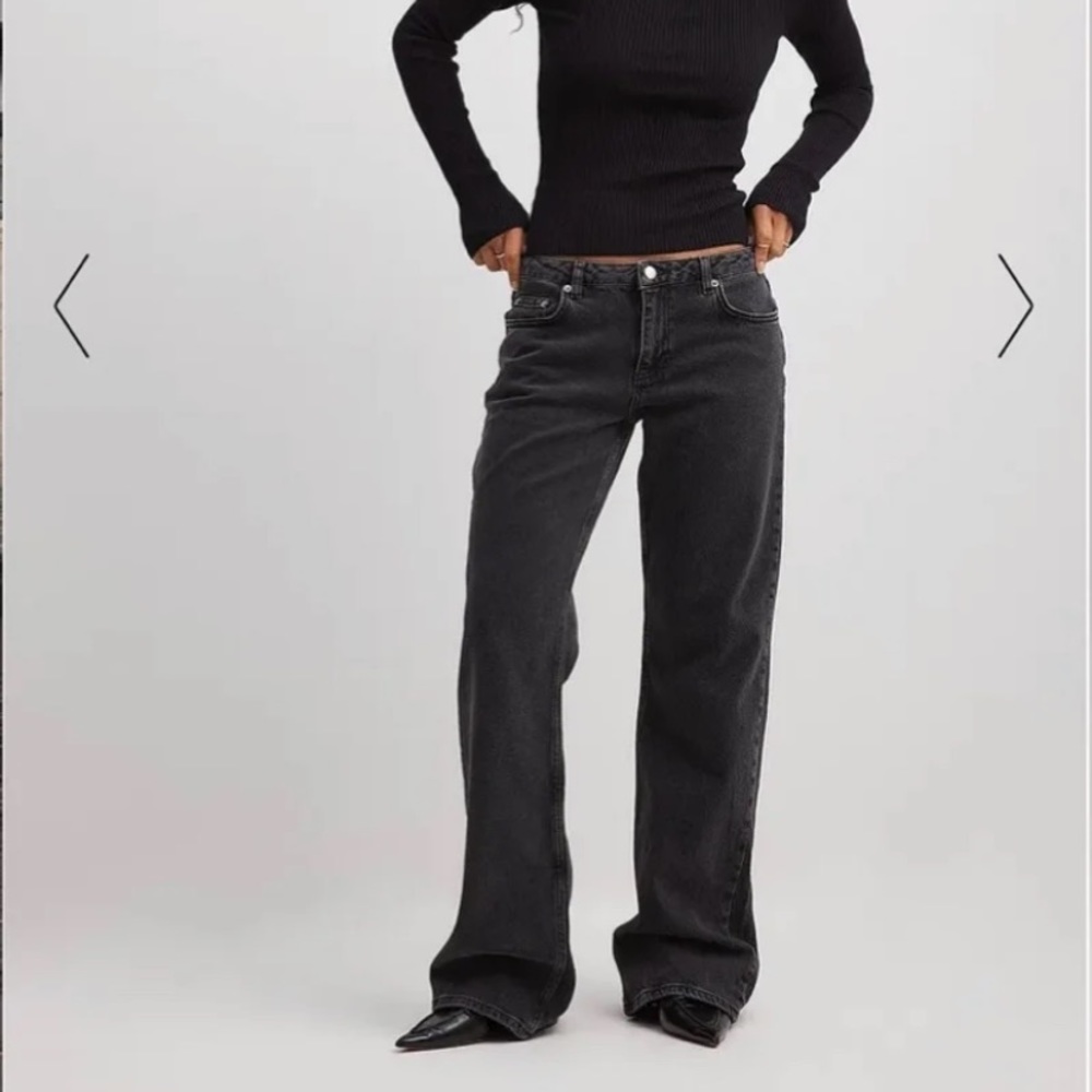 NA-KD Low Waist Jeans Dark Grey EU 38 (US size 8)